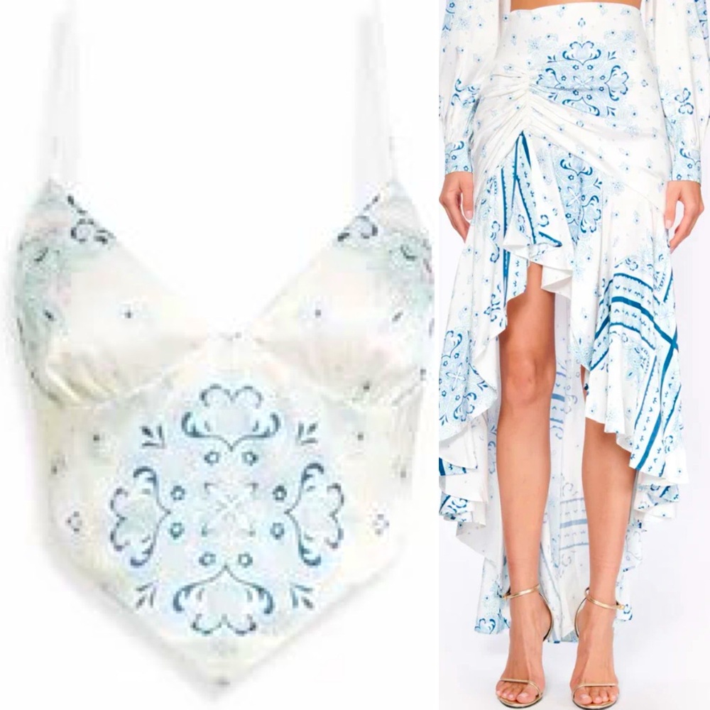 Cami NYC Skirt & Tank Silky Scarf Print Set- NWT